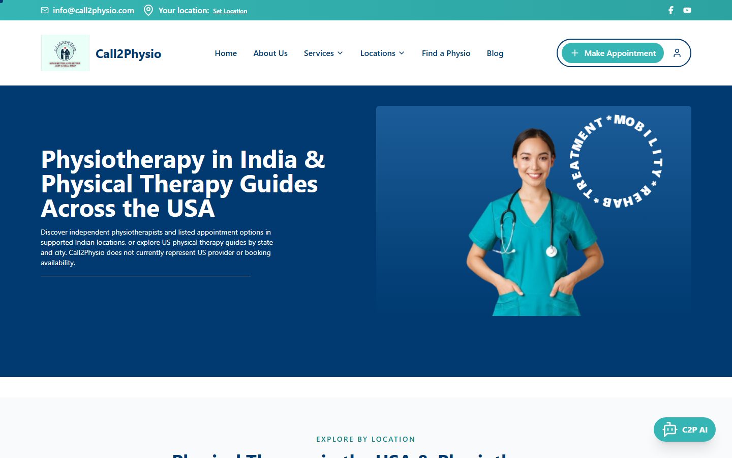 Call2Physio case study screenshot