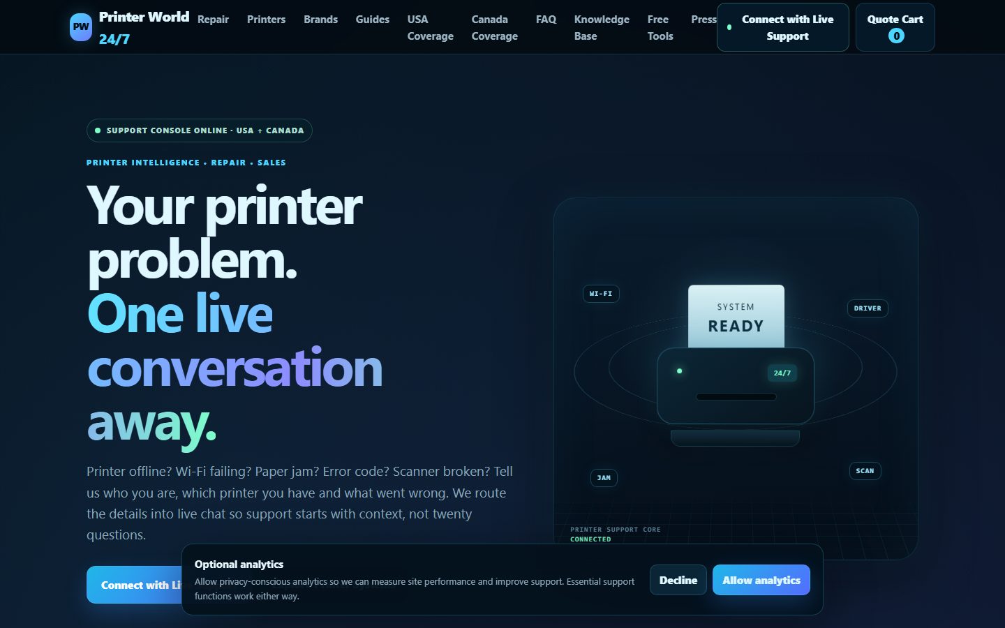 Printer World 24/7 case study screenshot